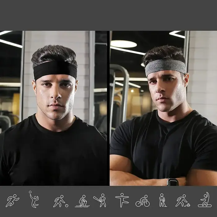 Elastic fabric headband for running fitness orange Фото 10
