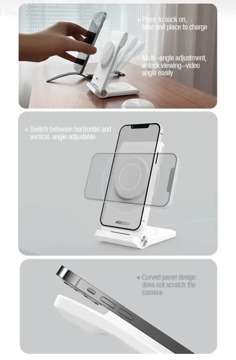 Nillkin PowerTrio 3in1 Wireless Charger MagSafe for Apple Watch White (MFI) Фото 4
