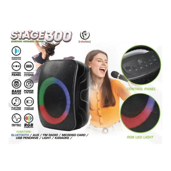 Rebeltec Bluetooth speaker STAGE 300 black Фото 2