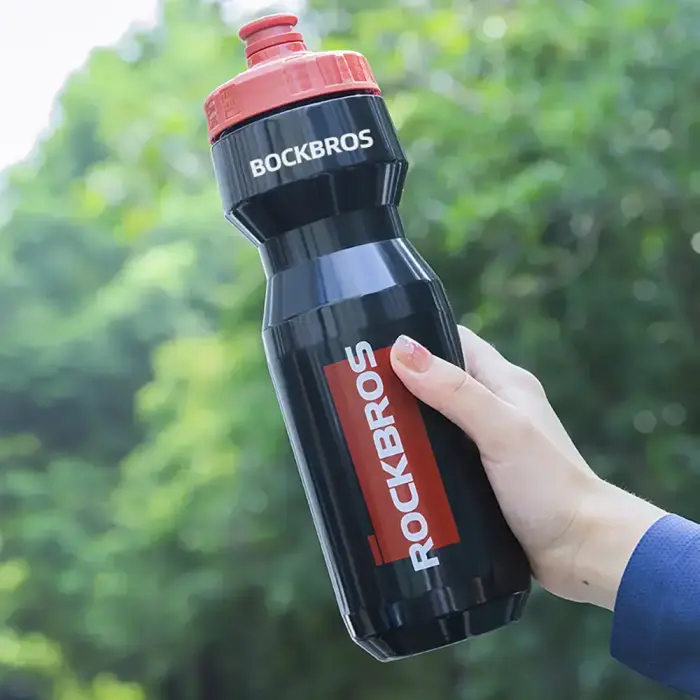 Rockbros 750 ml Bike Bottle - Transparent Black with Red Mouthpiece Photo 9