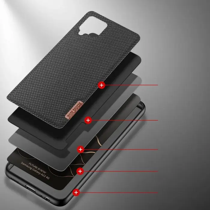 Dux Ducis Fino case covered with nylon material for Samsung Galaxy A22 4G black Фото 17