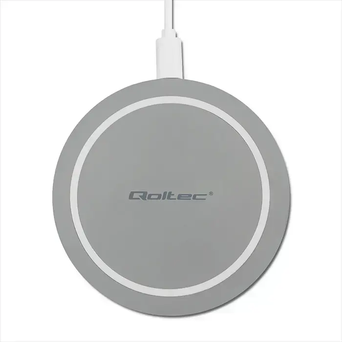 Qoltec Induction Wireless Charger RING | Qualcomm QuickCharge 3.0 | 10W | grey Foto 2