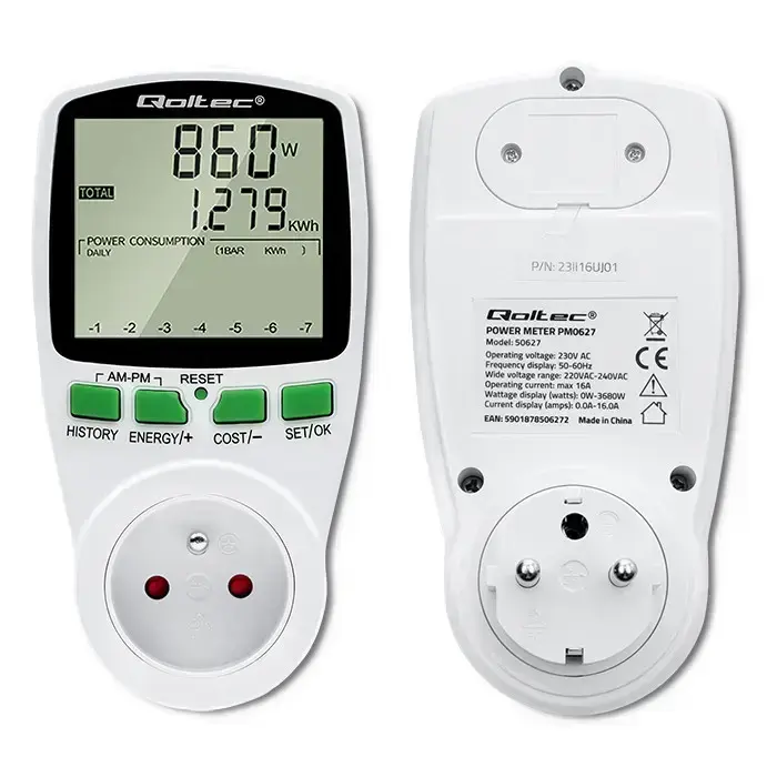 Qoltec Power meter PM0627 with history | 3680W | 16A | LCD Foto 14