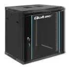 Qoltec RACK Cabinet 19" | 12U | 600 x 635 x 450 | Tempered doors | Hanging | Steel case | Lock | Black Foto 2