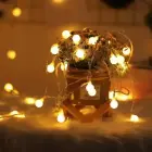 LED GARLAND 1,5M  (10 LED LAMPS) USB BALCONY BALLS WARM WHITE Фото 2