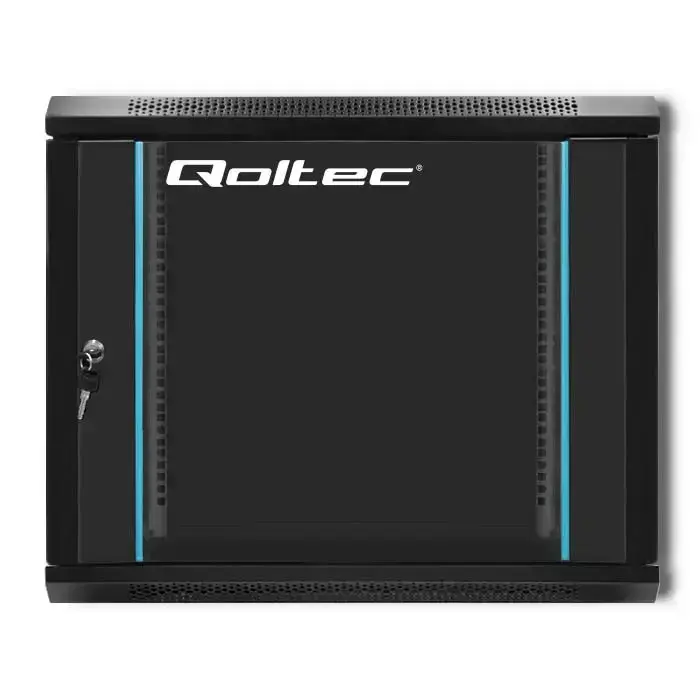 Qoltec RACK Cabinet 19" | 9U | 600 x 500 x 600 | Tempered doors | Hanging | Steel case | Lock | Black Photo 6