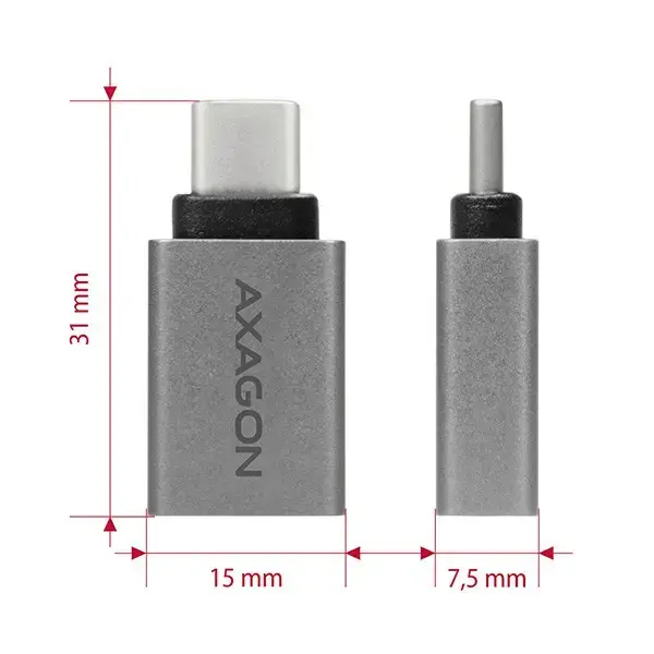 AXAGON RUCM-AFA adapter USB-C -> USB-A ALU Фото 3