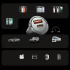 Orico MiniRing Pro 45W USB-A + USB-C Car Charger - Silver Foto 7