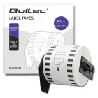 Qoltec Tape for BROTHER DK-22205 | 62mm x 30.48m | White / Black overprint | Roller with handle Photo 1