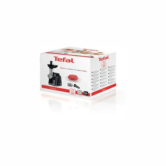 TEFAL gaļas mašīna,1400W, līdz 1,7kg/min ,melna-sudraba Foto 2