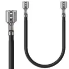 Qoltec Battery cable, female FASTON connector 250 | 20 cm | Black Photo 1