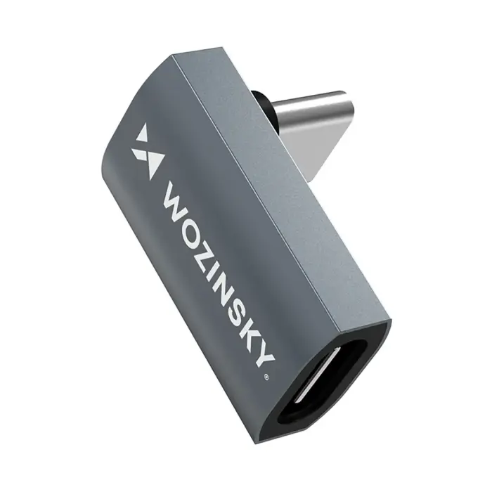 Wozinsky WPKF-01 USB-C - USB-C 40Gb|s 240W 8K OTG Angled Adapter - Gray Фото 3