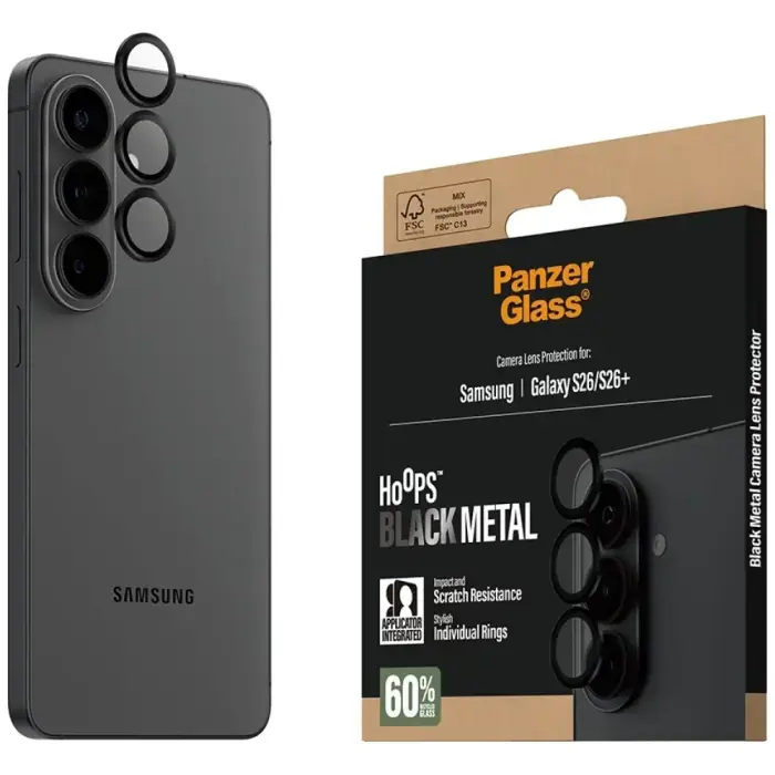 Tempered glass for camera lens PanzerGlass Hoops Lens Protector for Samsung Galaxy S26 / S26+ black Foto 5