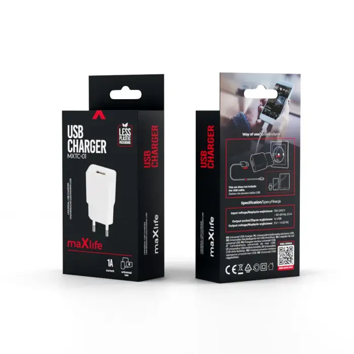 Maxlife MXTC-01 tīkla lādētājs | 5W | USB-A | balts Foto 5