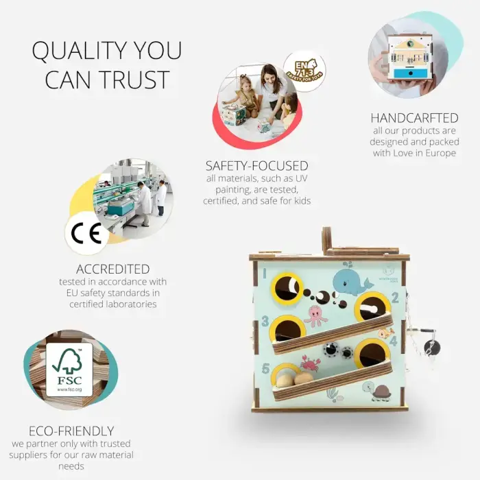 BusyBuddyToys - деревянный кубик для занятий с детьми (3+) Фото 6