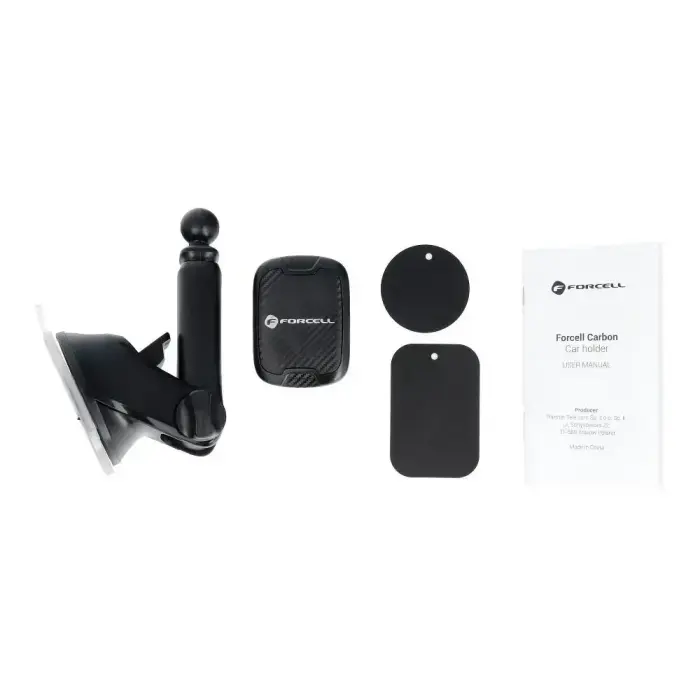 Magnetic car phone holder Forcell F-Grip Carbon H-CT327 windshield / dashboard black Photo 2