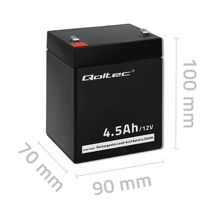 Qoltec AGM battery | 12V | 4.5Ah | Maintenance-free | Efficient| LongLife | for UPS, scale, cash register Foto 8