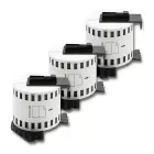 Qoltec Tape for BROTHER DK-22205 | 62mm x 30.48m | White / Black overprint | Roller with handle Photo 7
