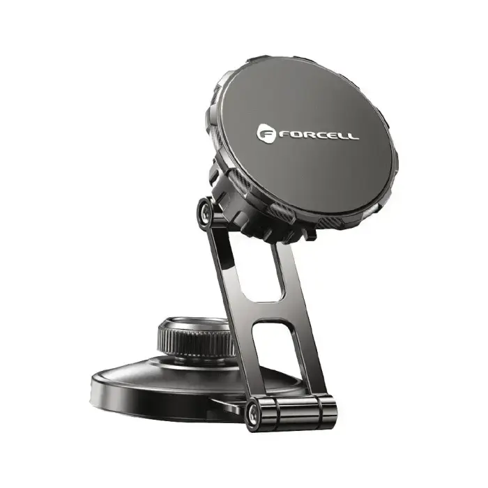 Magnetic car phone holder Forcell F-Grip IronSecure windshield / dashboard black Photo 4