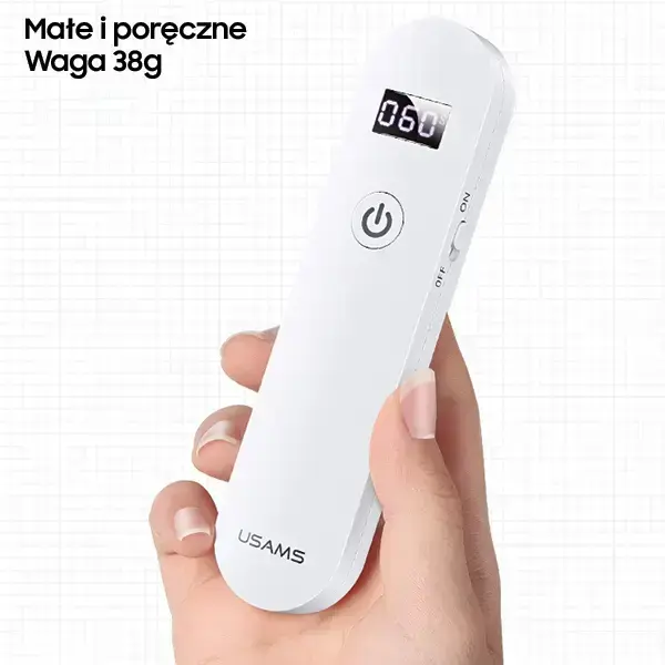 USAMS Mini UV-C Disinfecting Lamp Handheld Sterilizer white ZB159XDD01 (US-ZB159) Photo 6