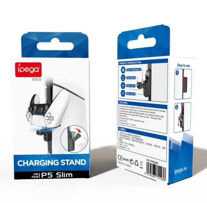 iPega P5S040 Charger Dock for Controller for PS5 Slim/PS5 Pro Black Foto 4