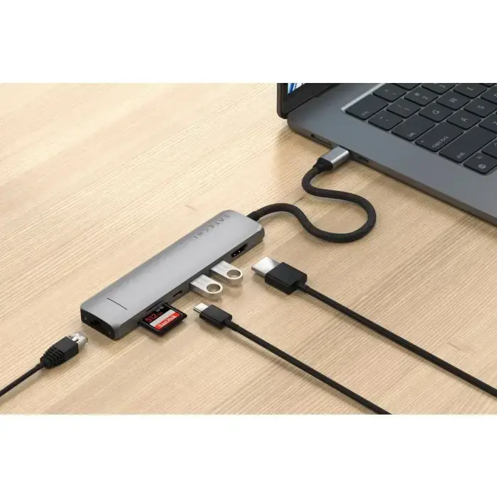 Adapter HUB 7in1 USB C Satechi Slim ST-P7SM space gray Фото 8