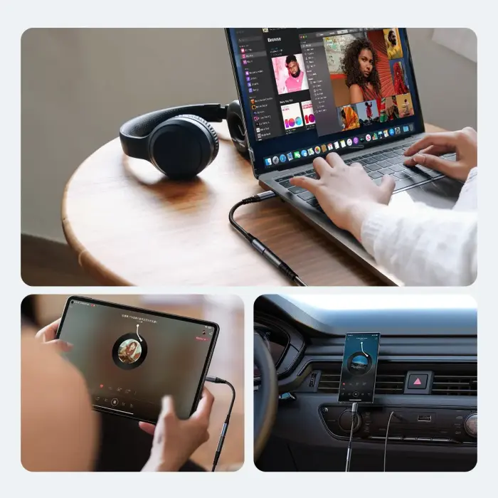 Joyroom SY-C01 USB-C DAC adapter to 3.5 mm mini jack - black Фото 12