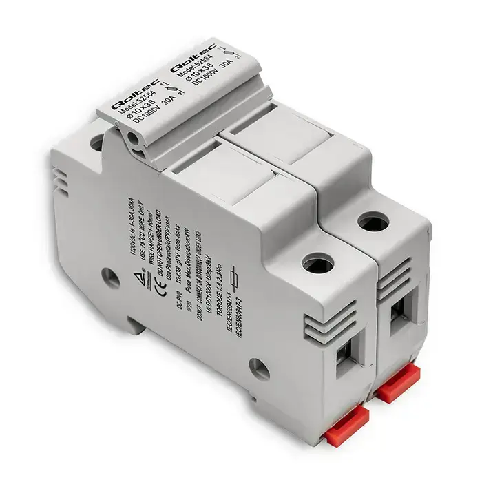 Qoltec Fuse base + DC fuse |2P |1000V |30A |10x38 |solar Foto 8