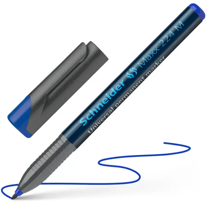 Noturīgais marķieris SCHNEIDER kodoskopa plēvēm OHP Maxx 224M, 1 mm, zils Photo 3