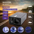 Qoltec MS Wave Voltage Converter | 12V to 230V | 300/600W | USB | Compatible with LiFePO4, GEL and AGM batteries Фото 2