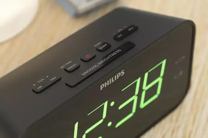 PHILIPS radio pulkstenis, melns Foto 4