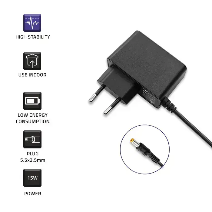 Qoltec Plug-in power adapter PREMIUM 15W | 15V | 1A | 5.5*2.5 Foto 3
