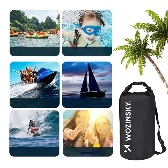 Wozinsky WWK-20 waterproof bag for sup kayak 20l - black Foto 6