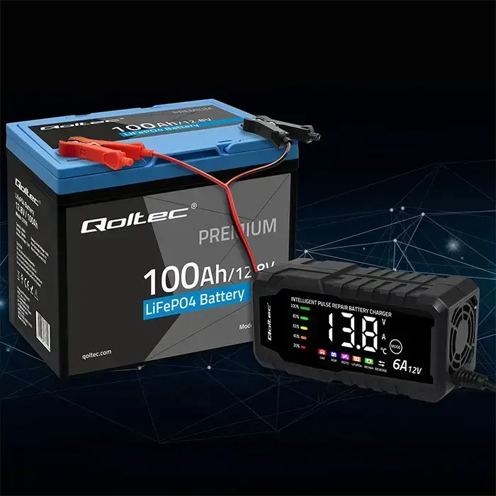 Qoltec LiFePO4 lithium iron phosphate battery | 12.8V | 100Ah | 1280Wh | BMS Foto 4