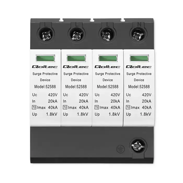 Qoltec AC surge protector arrester | 4P | 420V | T2 | C Photo 10