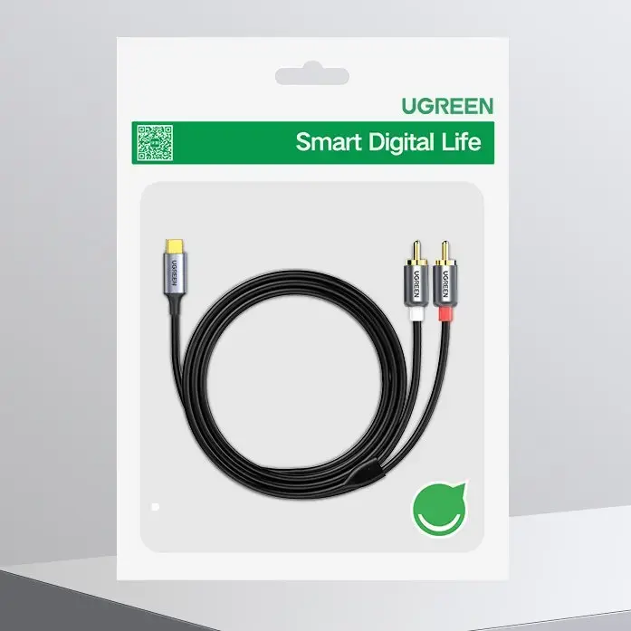 Ugreen USB Type C (male) - 2RCA (male) audio cable 1,5m gray (20193 CM451) Photo 5