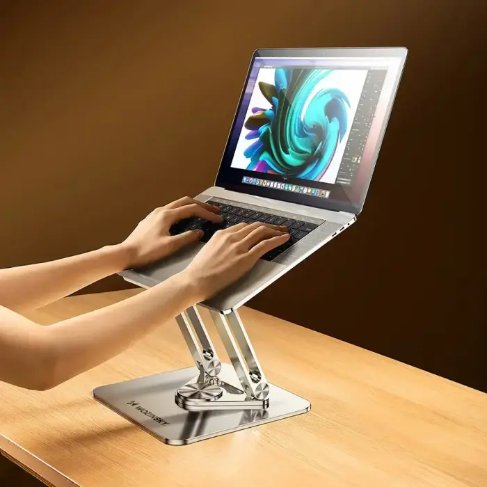 Wozinsky WRS-CPY84SS Aluminum Laptop and Tablet Stand + Free Smartphone Stand - Silver Photo 11
