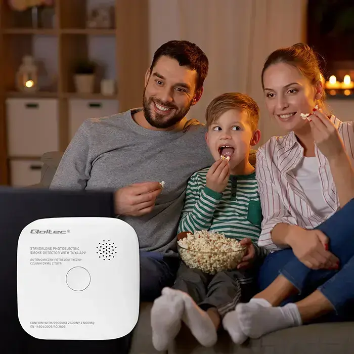 Qoltec Certified wireless smoke detector with battery | Tuya | Wi-fi |  sensor service life 10 years | alarm 85dB | LED Фото 11