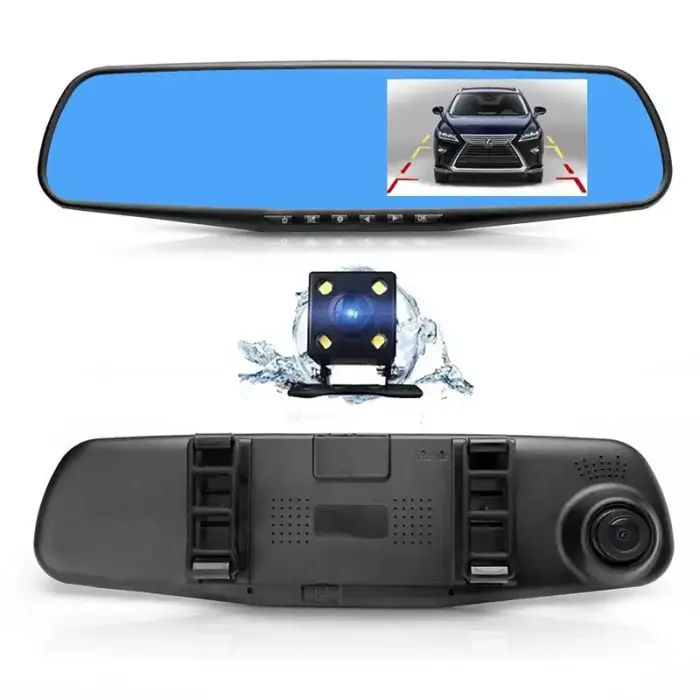 Car Dash Cam DVR-01 Mirror 4,0 inches + rear camera Foto 2