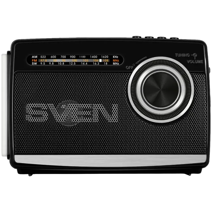 Speaker SVEN SRP-155, black (3W, Bluetooth, FM/AM/SW, USB, microSD, flashlight, battery) Foto 2