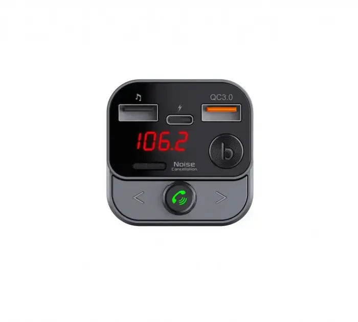 ART transmiter FM bluetooth 5.0 + USB A QC3.0 + Typ C (total 30W) FM-84B black Фото 2