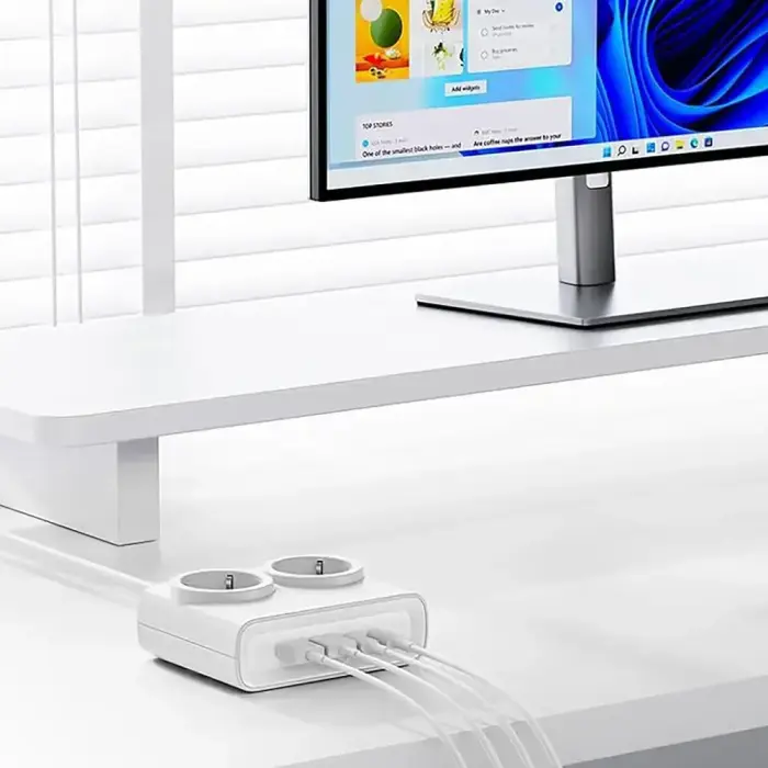 Orico PDC25 25W 6in1 Power Strip 2x AC + 2x USB-A + 2x USB-C - White Foto 3