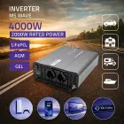 Qoltec MS Wave Voltage Converter | 12V to 230V | 2000/4000W | USB | Compatible with LiFePO4, GEL and AGM batteries Photo 2