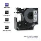 Qoltec Tape for DYMO D1 45803, 45808 | 19mm x 7m | White/Black print Фото 3