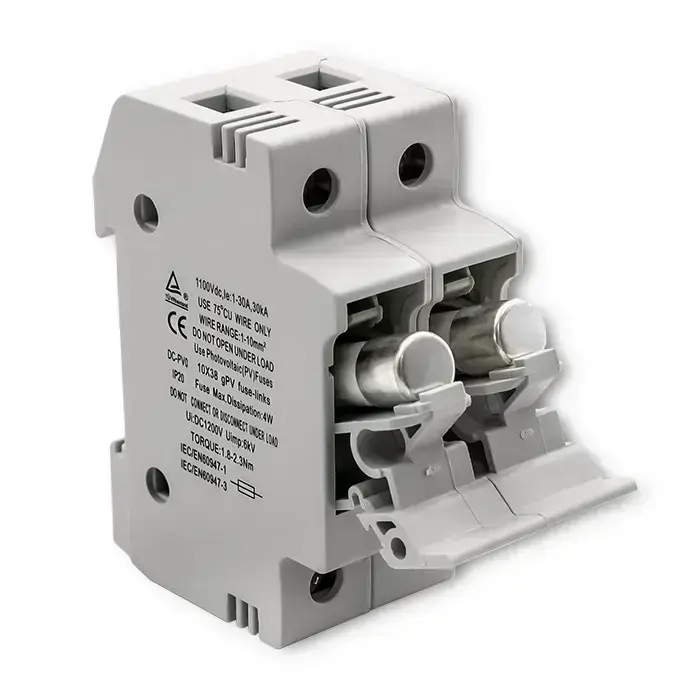 Qoltec Fuse base + DC fuse | 2P|1000V |20A |10x38 |solar Foto 13