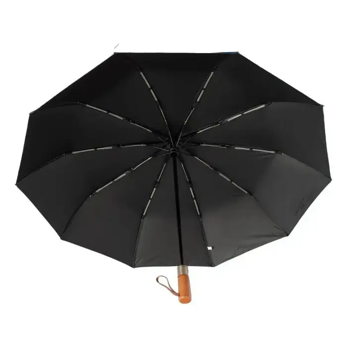 Automatic foldable umbrella with wood handle 10-ribs XXL 115 cm black Foto 7