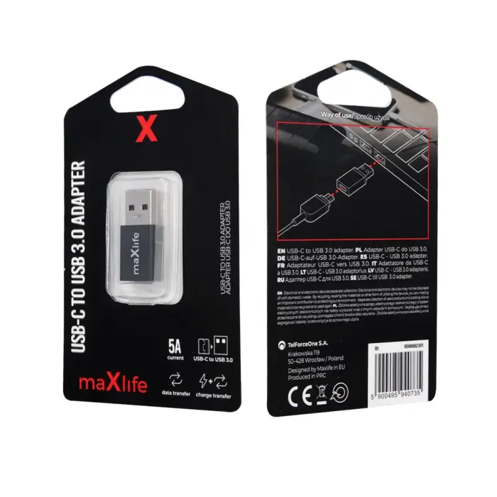 Maxlife USB-C to USB 3.0 adapter Foto 3