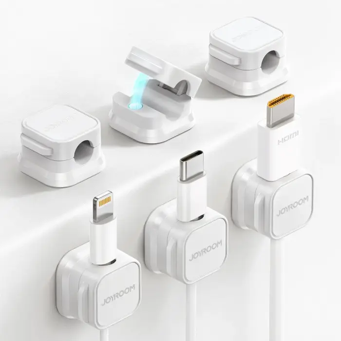 Joyroom JR-ZS368 magnetic cable organizer - white (6 pcs.) Photo 12