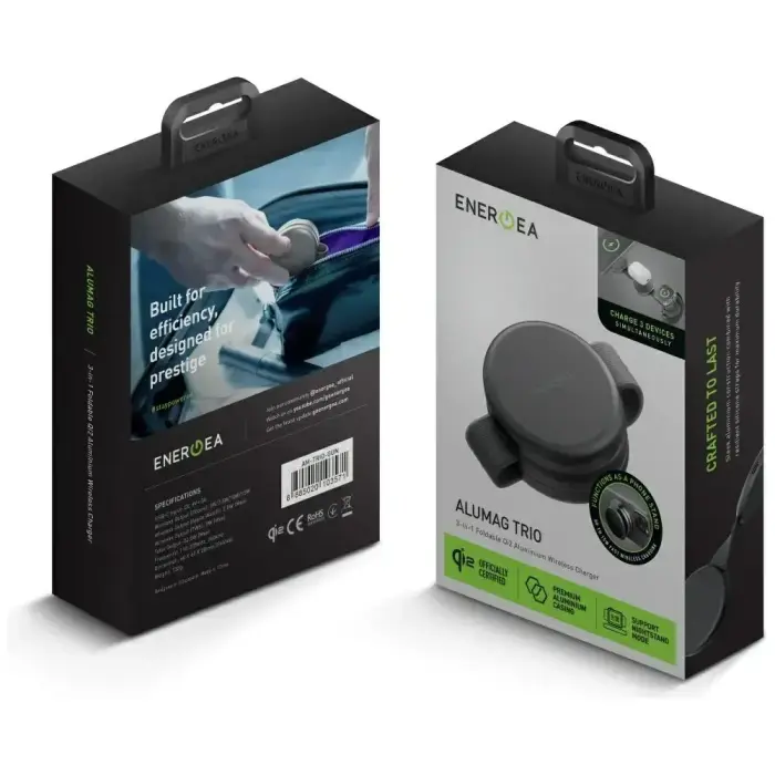 Wireless charger Energea Alumag Trio 3in1 Qi2 15W graphite Фото 6