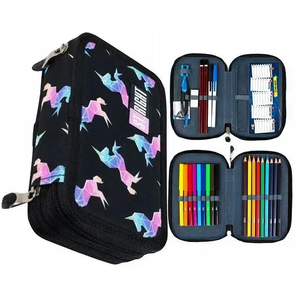 Piórnik Podwójny z WyposażeniemStright PC-04 tęczowe jednorożce/rainbow unicorns Foto 5